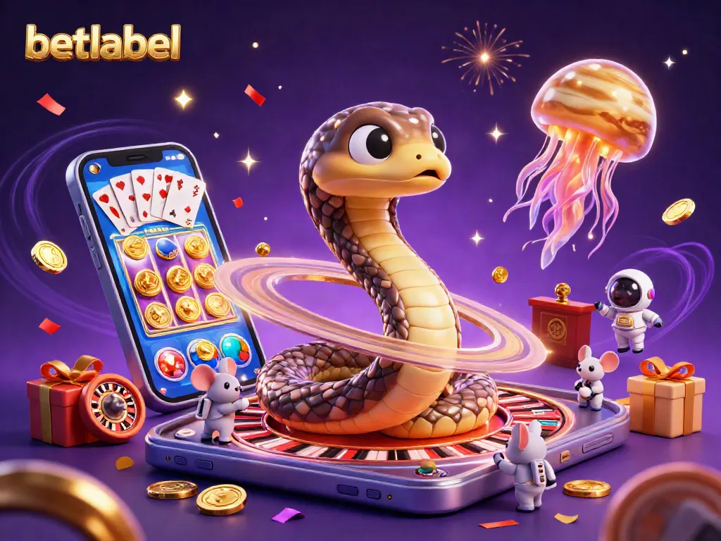 Engage in thrilling bets with the vibrant betlabel scene featuring cosmic casino characters.